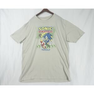 Sonic the Hedgehog Top Golf T-Shirt Promo Beige RARE Short Sleeve Sz XXL